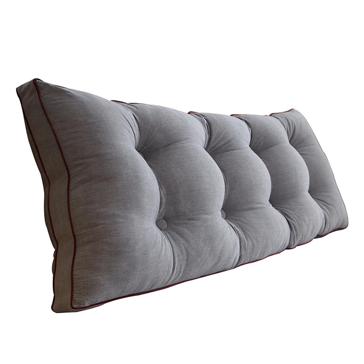 Almohada de respaldo suave para cama y sofá, almohada de apoyo para posición, almohada de cabecero, múltiples (148 x 48 x 15 cm, gris) - Comodidad y estilo