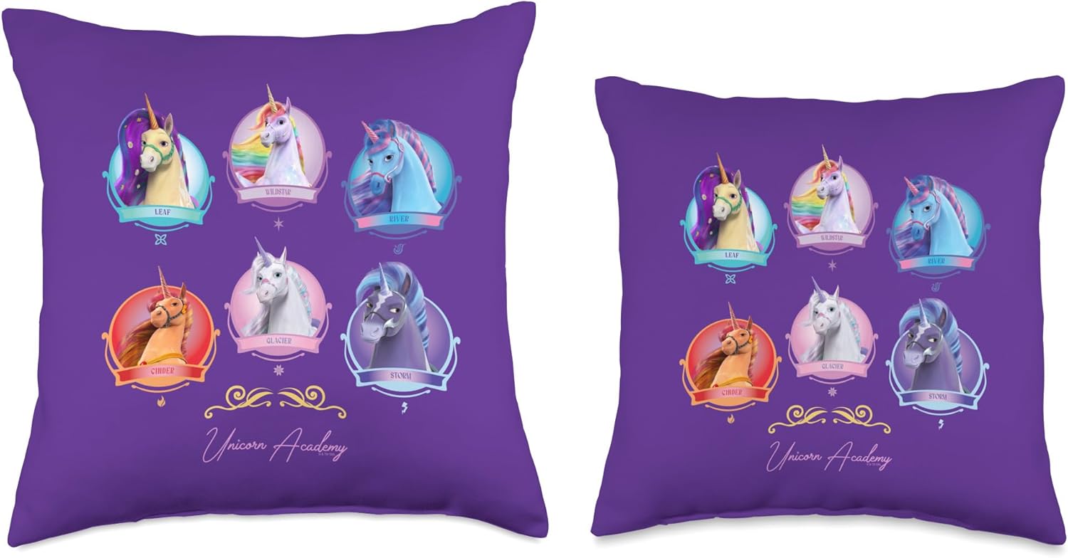 Unicorn Group Throw Pillow