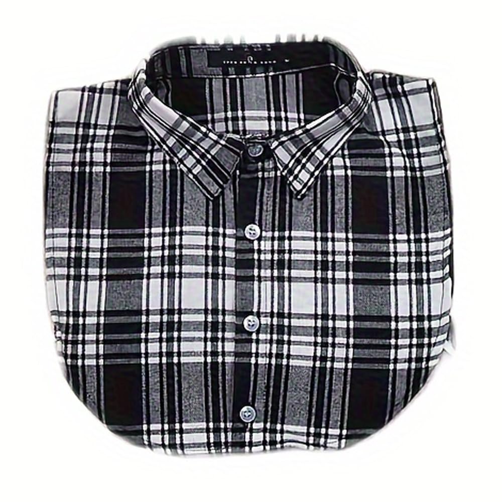 YEKEYI Lady Half Shirt Blouse Collar Plaid Dickey Fake Collar False Collar Detachable Collar for Women
