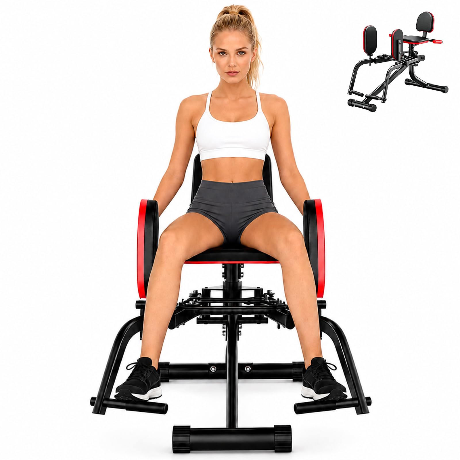 Hip Abductor Machine, 2-in-1 Inner/Outer Thigh Exercise Equipment