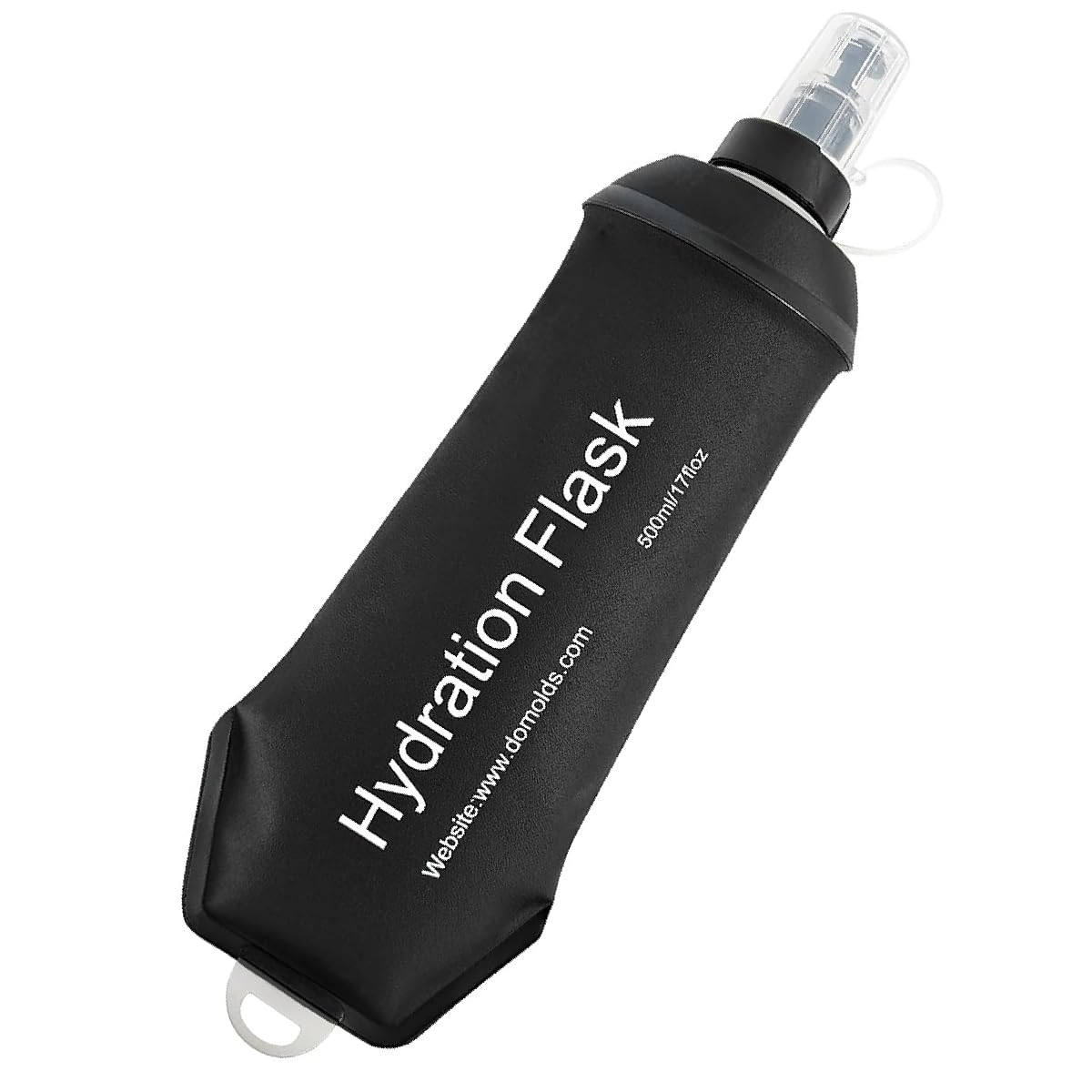 AXEN 500ML Soft Flask, TPU Foldable Running Hydration Flask, Soft Collapsible Water Bottle for Hydration Pack Cycling Marathon Running Hiking, Black โ image 1