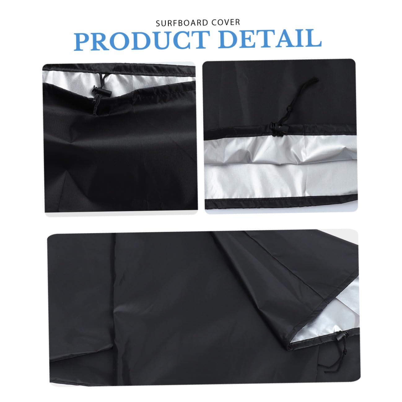 Hemobllo Copertura Leggera per Tavola da Surf e Snowboard Oxford, Protezione Anti-uv e Anti-sabbia, Accessorio Pratico per Deposito e Trasporto Outdoor, Nero 230x50 Cm