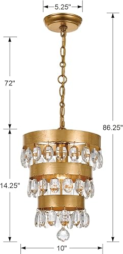 Miniatura 5 de Crystorama Perla - Lámpara de araña de 1 luz de plata antigua