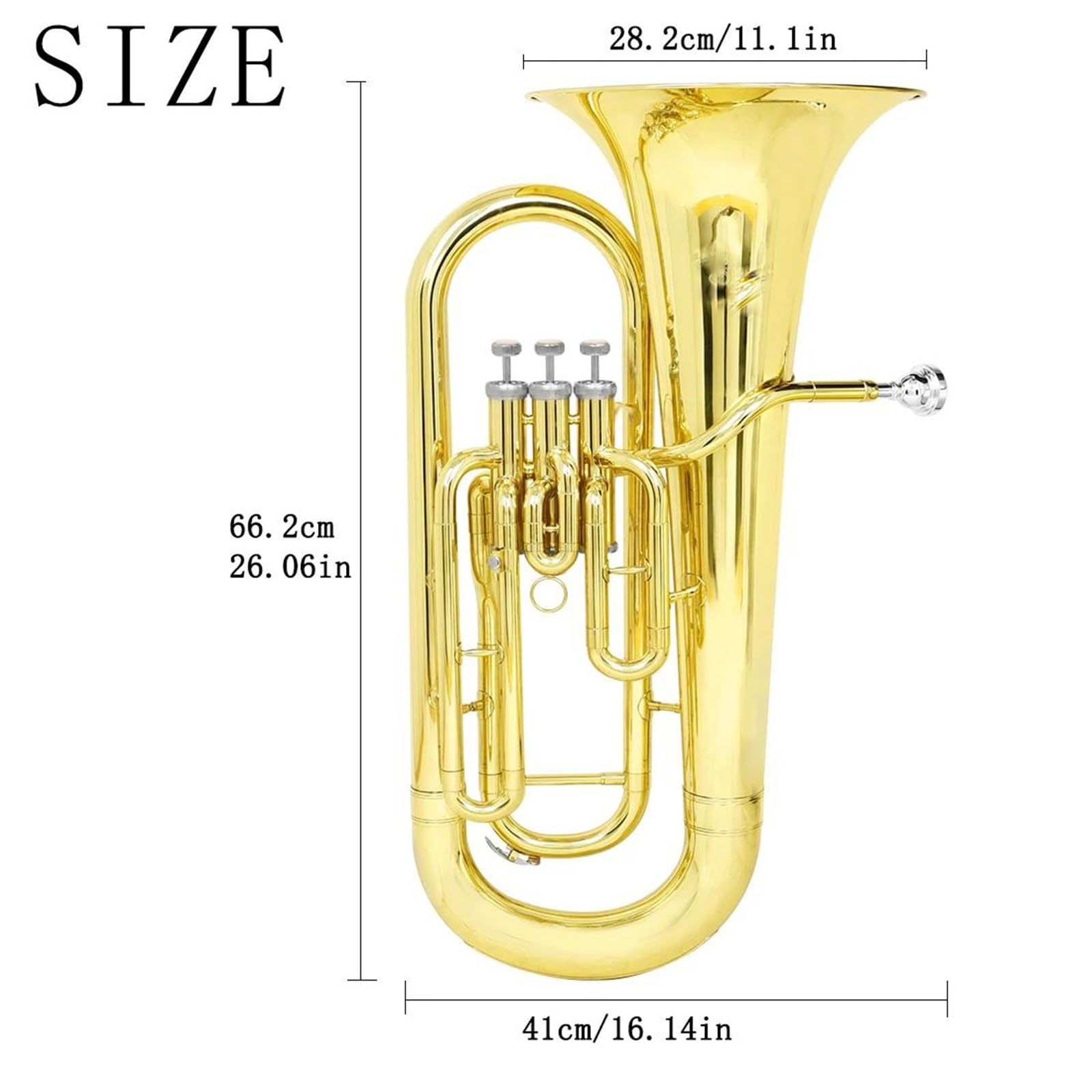 Ensemble Euphonium 3 Clés En Si Bémol Instrument En Laiton Doré Pour Débutants Professionnels Et Examens De Niveau Euphonium Professionnel