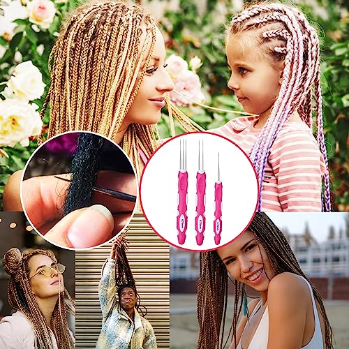 Ganchos de ganchillo profesionales de 0,75 mm para dreadlocks con mango de madera 8