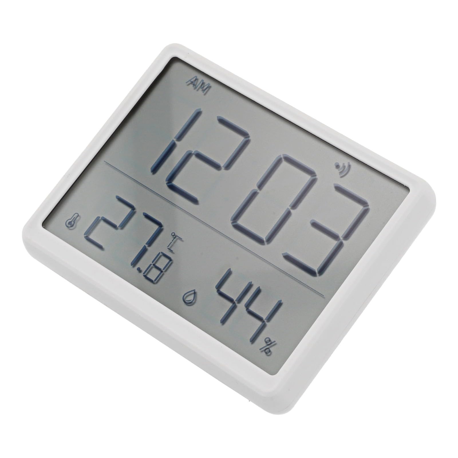 Monitor elettronico di umidità della temperatura con grande schermo, igrometro multifunzione orologio per casa cucina frigorifero, nero