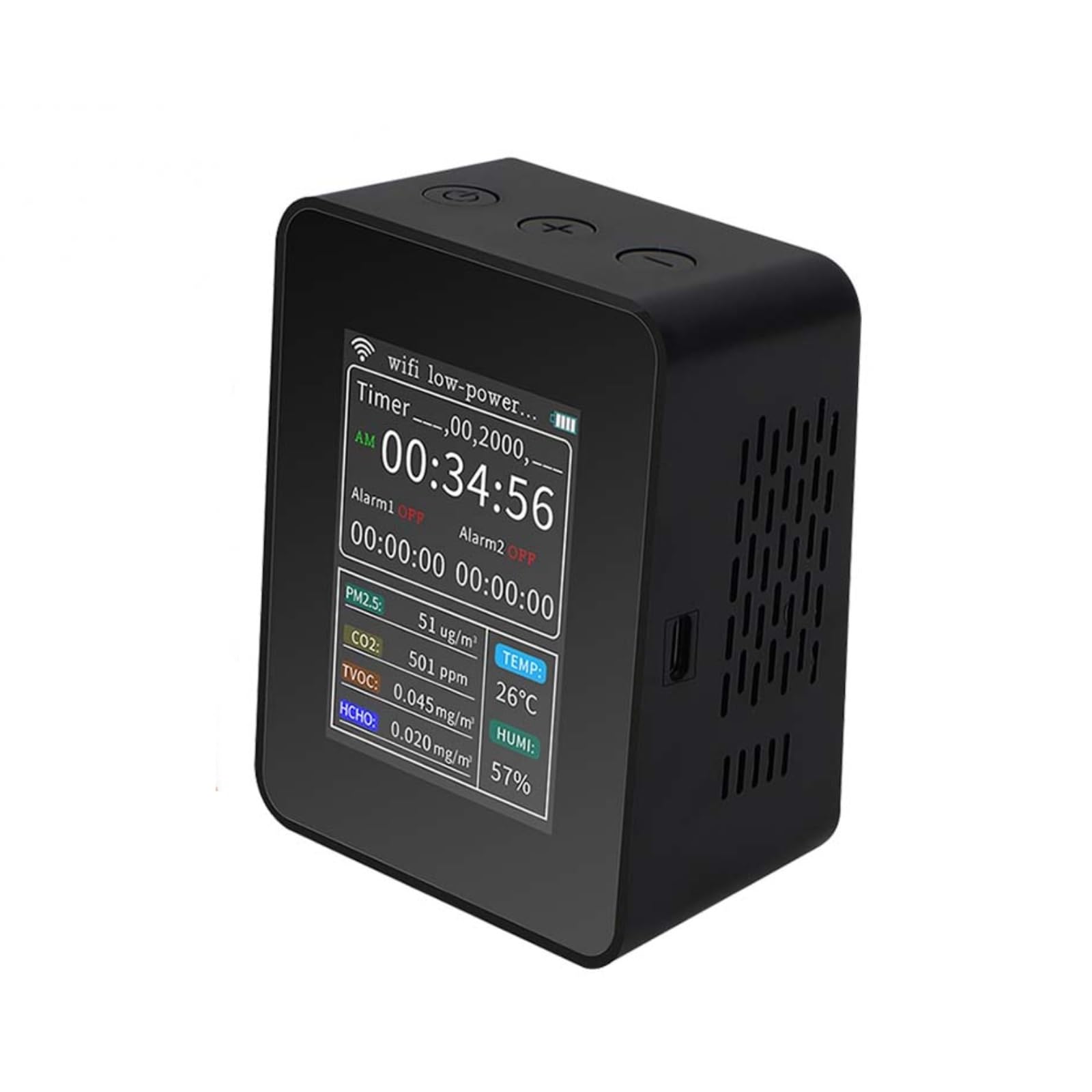 Air Quality Monitor, Air Quality Monitor Detector CO2 PM2.5 TVOC HCHO Temp HUMI Detectors