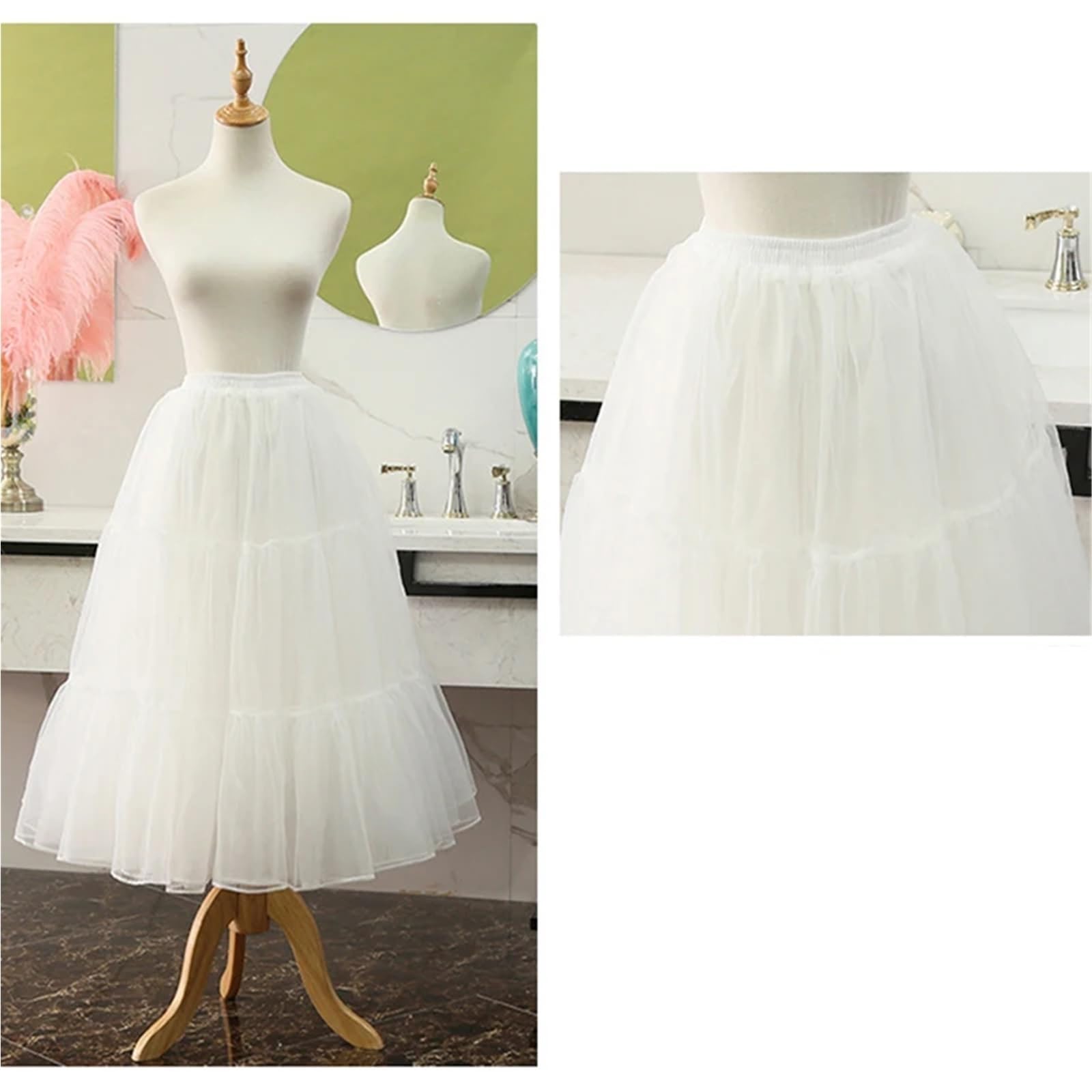 80CM Langer Puffy Rock Halloween Frauen Krinoline Vintage Petticoat for Hochzeit Abend Cosplay Unterrock Rockabilly Tutu