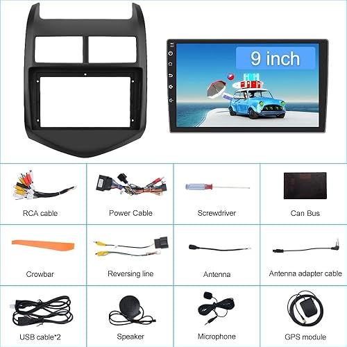 Miniatura 8 de Android 12 Estéreo de coche para Chevy Aveo Sonic 2011-2015 9 pulgadas pantalla táctil Radio de coche con Carplay inalámbrico Android Auto 2GB+32GB