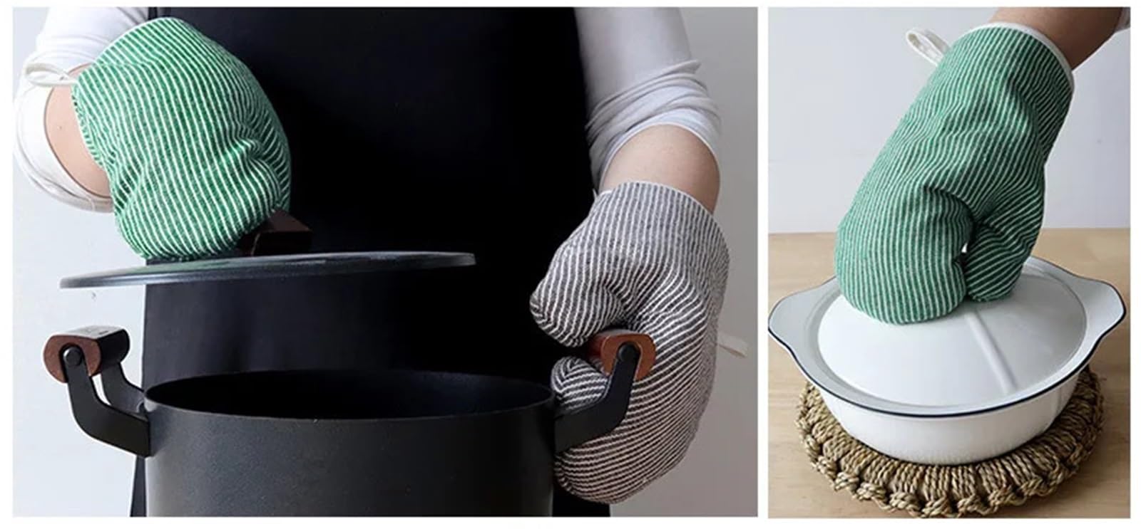 MRKU Guantes para Hornear, Guantes de Cocina, Guantes de Horno japoneses Resistentes al Calor, Cocina nórdica doméstica, microondas para Asar a la Parrilla