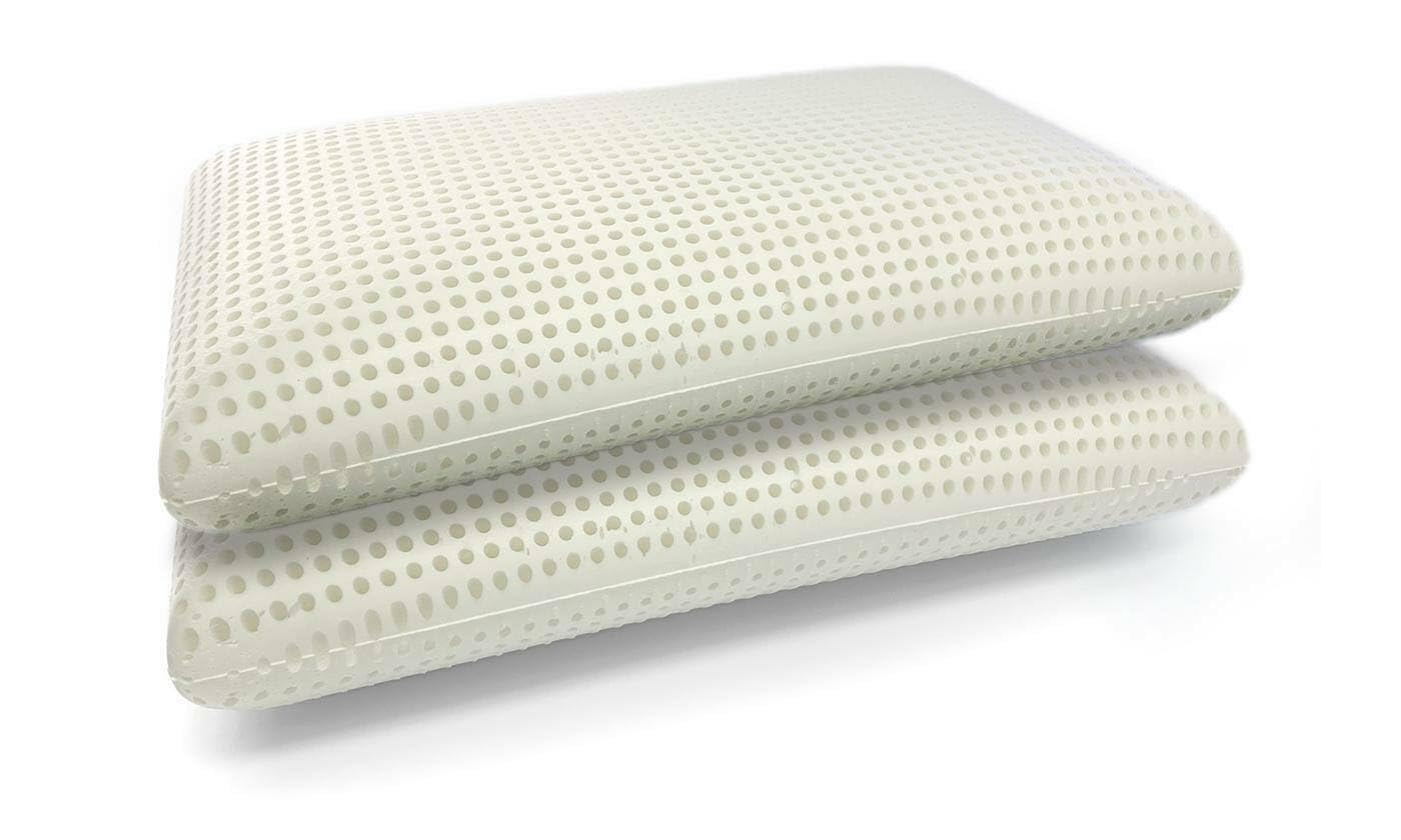 Talamo Italia - Guanciale Gemelli, Cuscino ergonomico saponetta in Memory Foam forato, 100% Made in Italy, con rivestimento agli ioni di argento, 71x41xh13 cm, Singolo