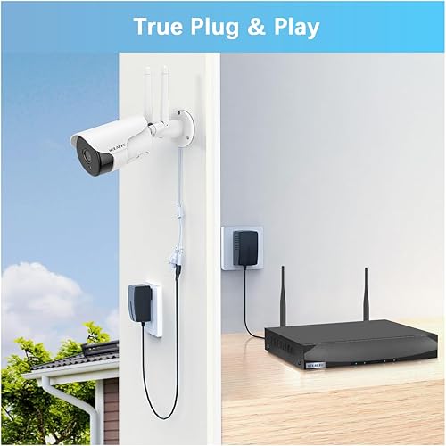 Miniatura 8 de WEILAILIFE Audio de 2 vías sistema de cámara de seguridad inalámbrica para exteriores de 5 MP, videovigilancia WiFi, sistema de cámara de vigilancia