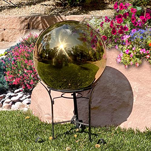 Lily's Home Stainless Steel Gazing Globe Mirror Ball, Colorful and Shiny Addition to Any Garden or Home. Shiny Gold. by Lily's Home - Used condition - Image 9
