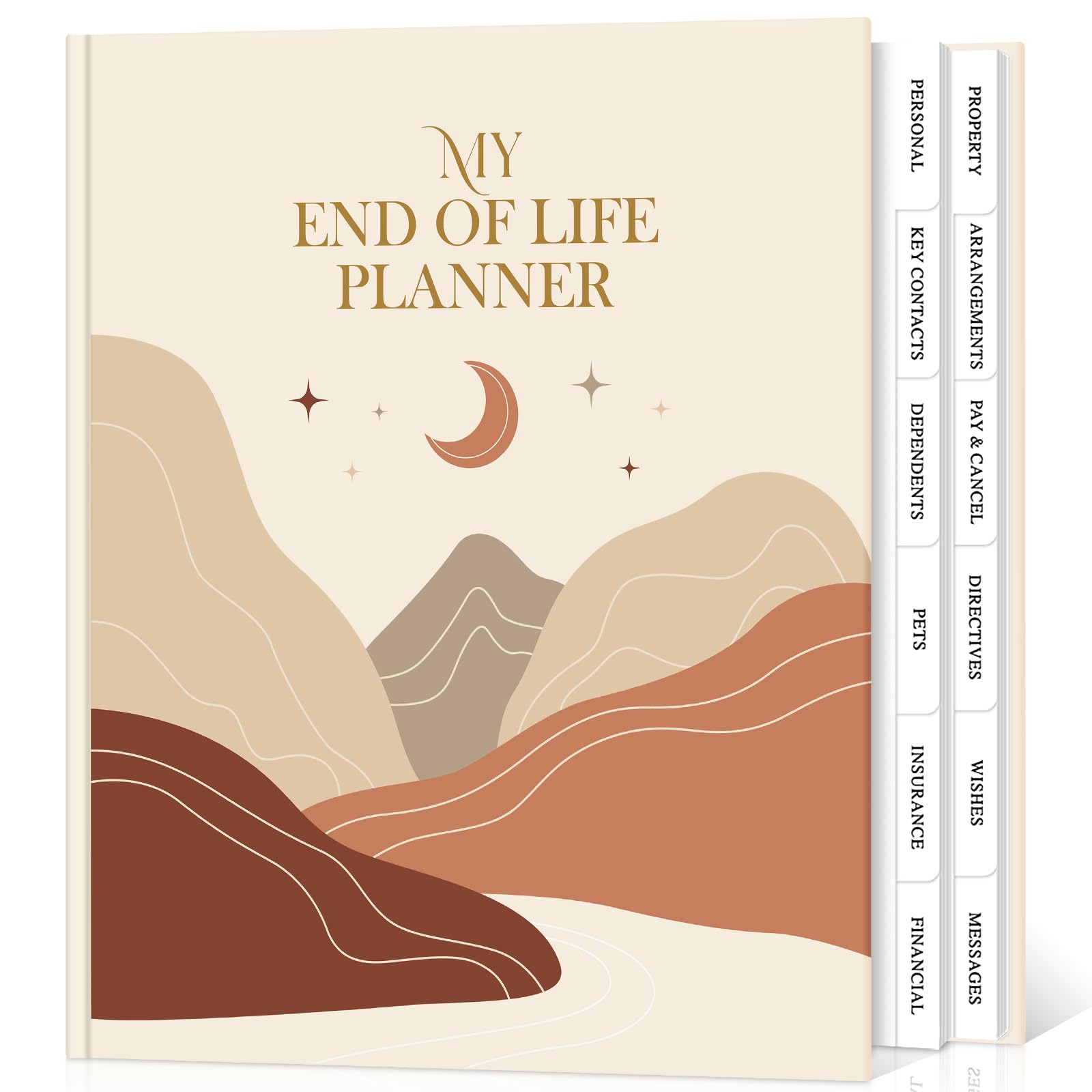 Lanpn End of Life Planner Death Organizer with Tabs, Final Wishes & Financial Estate Planning Journal, When I Die Journal for Senior, Before Death Life and Care Plan Book, Leather Hardcover
