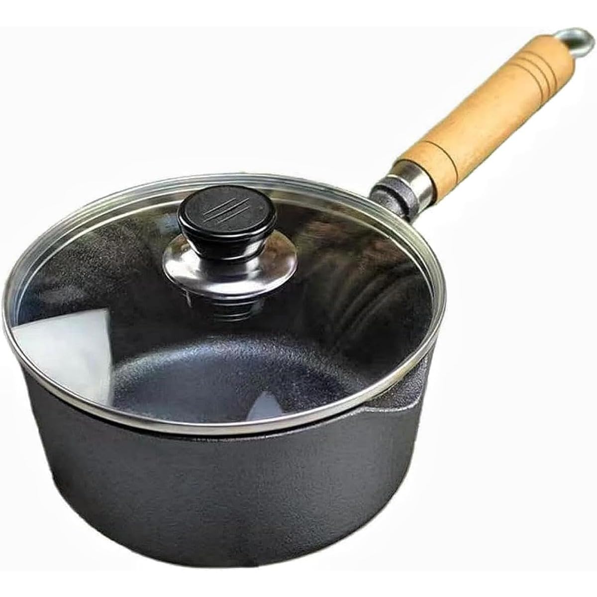 Amazon.co.jp: Vzfv 南部鉄器 鋳物 鉄鍋 片手鍋 19cm 蓋付き 揚げ鍋