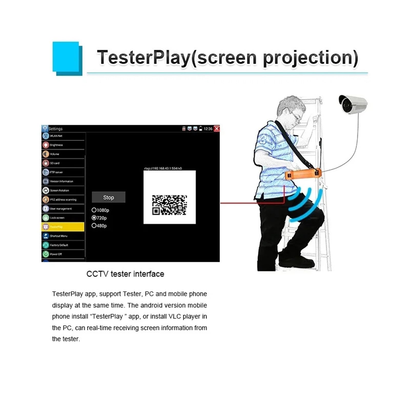 Testeur de vidéosurveillance HD 8K 8 pouces, moniteur IP /8MP TVI/CVI/AHD et caméra CVBS, testeur HD SDI/EX SDI, résolution 2048x1536, compteur de vidéosurveillance(X9-ADHS PRO)