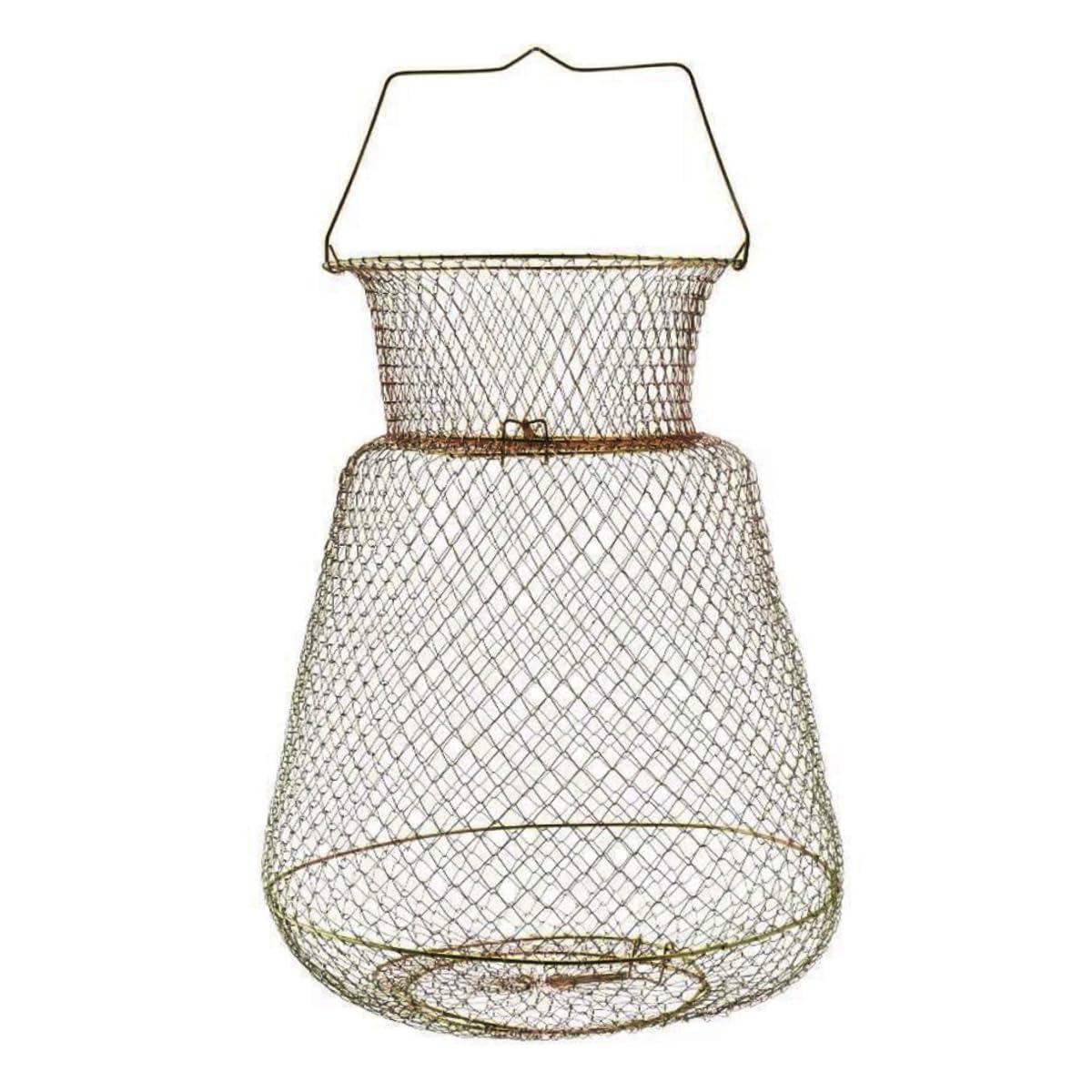 Cesto di Granchio di Pesce in Filo, Cesto di Granchio di Pesce Metallico Pieghevole Portatile da 38 cm a Aragosta di Pesca in Metallo con Impugnatura, pentola per Pesca in Acciaio