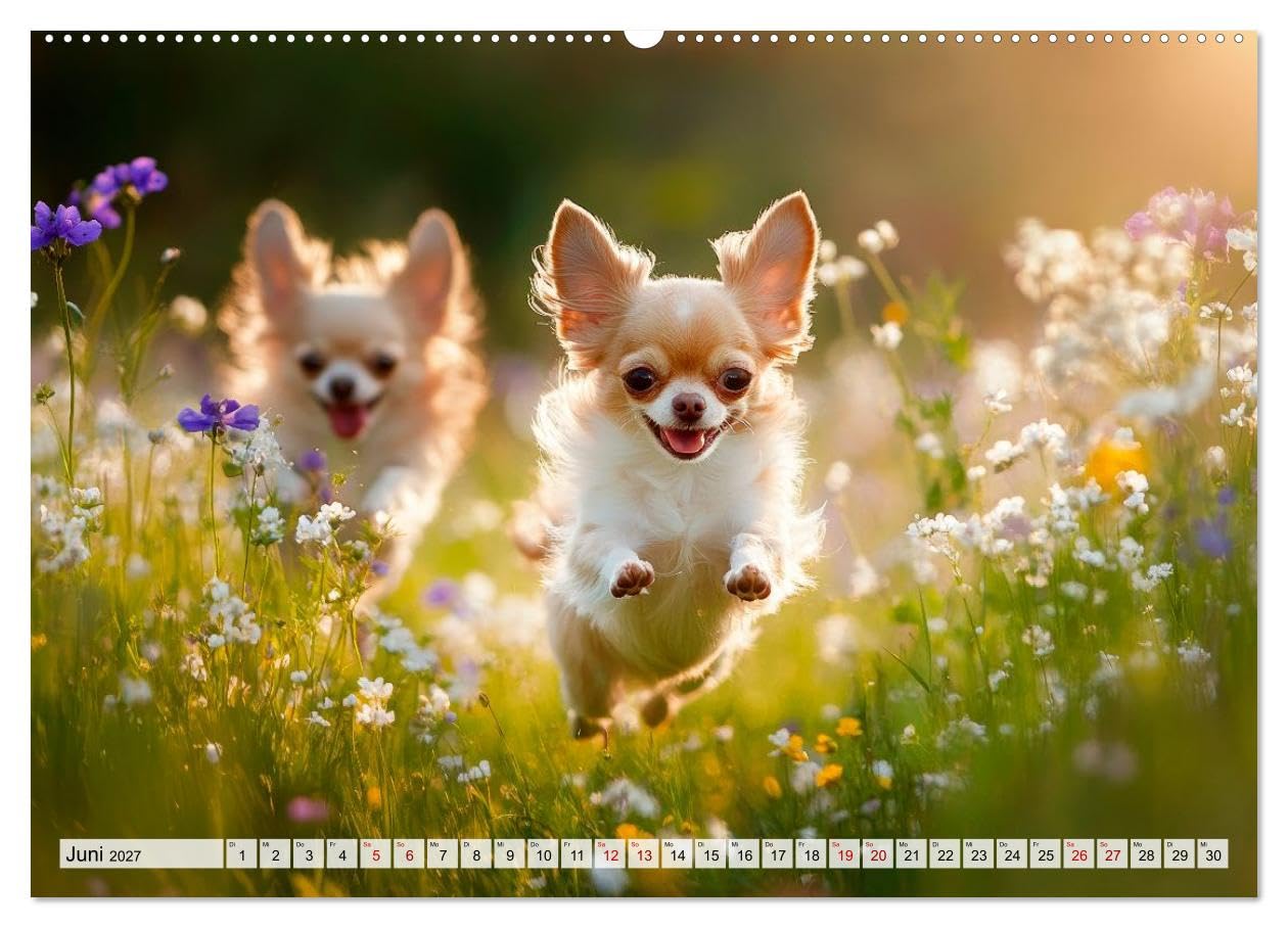 Niedliche Chihuahuas (hochwertiger Premium Wandkalender 2027 DIN A2 quer), Kunstdruck in Hochglanz: Alltagsabenteuer kleiner Helden (CALVENDO Tiere)