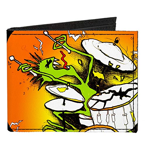 Buckle-Down Men's Standard Canvas Bifold Wallet Psycho Drummer, 4.0