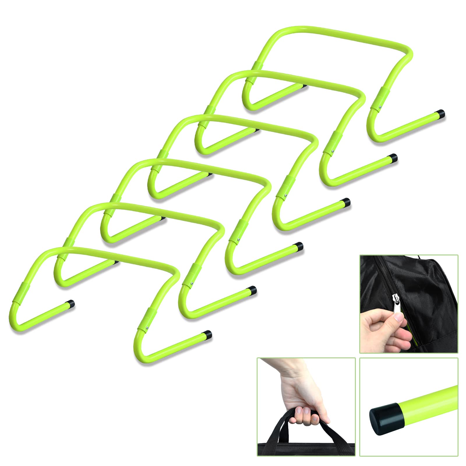 Set Ostacoli Multifunzionali YARDIN - Allenamento Agilit&agrave;, Regolabile, Giallo