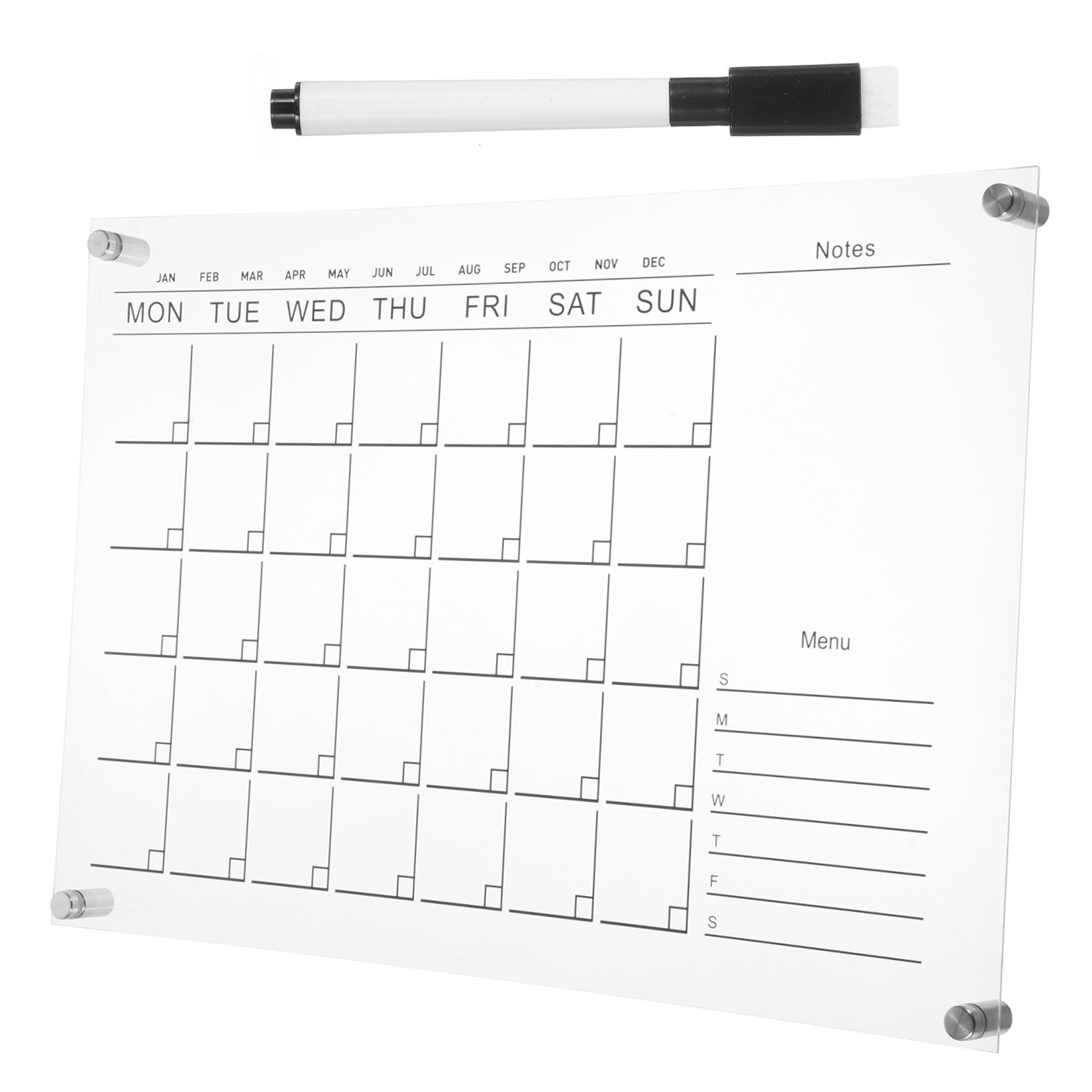 Acryl Wochenplanungstafel zum Aufhängen, Transparente Wandtafel