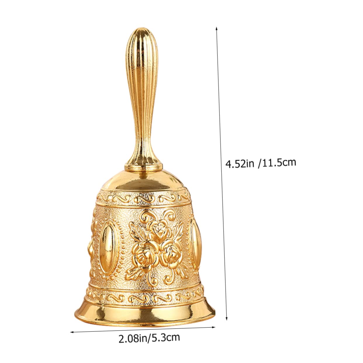 AUTSUPPL Metal Hand Bell Service Bell for Restaurant Bar Zinc Alloy Vintage Home School Chime