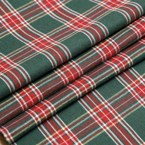 Runner Natalizio da Tavolo Moderno Verde e Rosso Tartan Scozzese Centrotavola Natalizie Decorativi Plaid Christmas Table Runner Addobbi Natalizi per la Casa, Feste 40x180cm - immagine 5