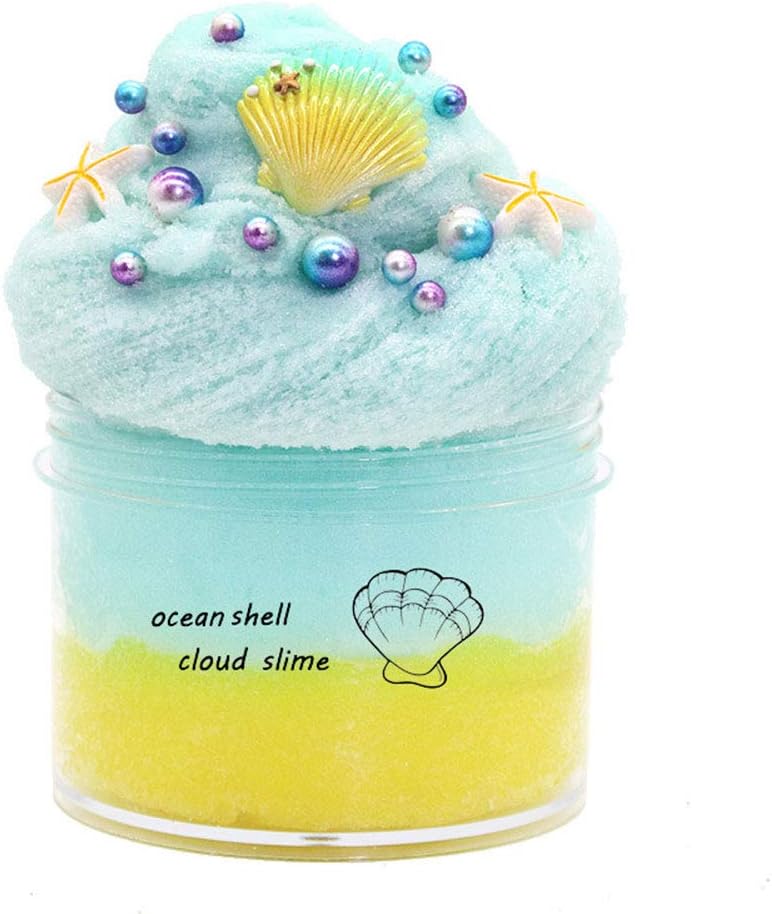 Fluffy Cloud Slime for Kids DIY Adults Stress Relief Toy Super Soft Non-Sticky Educational Game Family Interaction Brain Intellectual Toy for Children's Day Gift 9.35 OZ 200ML