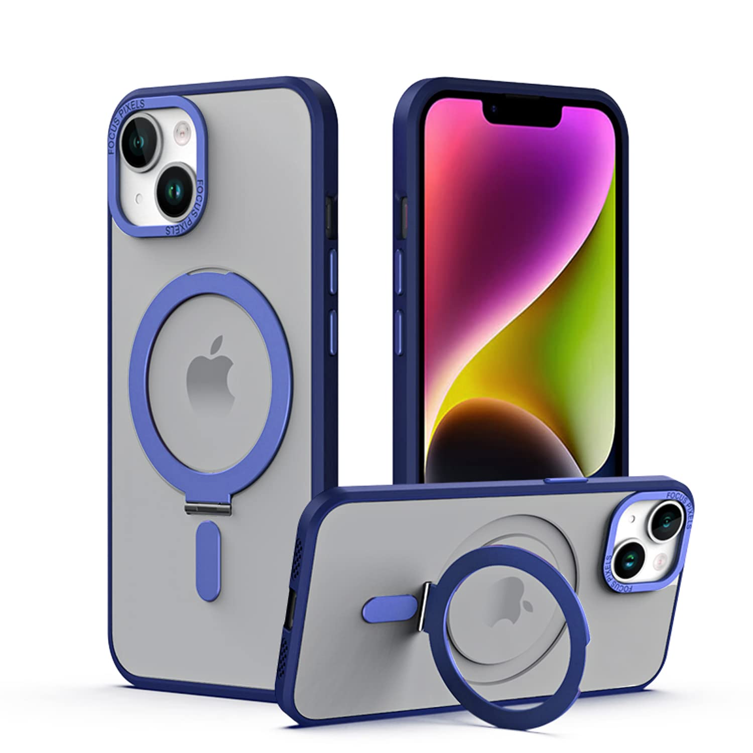 Cover TECHGEAR Per IPhone 14 Pro Con Cavalletto Magnetico – Compatibile MagSafe, Antiurto Militare, Anello Metallico, 6,1 Pollici