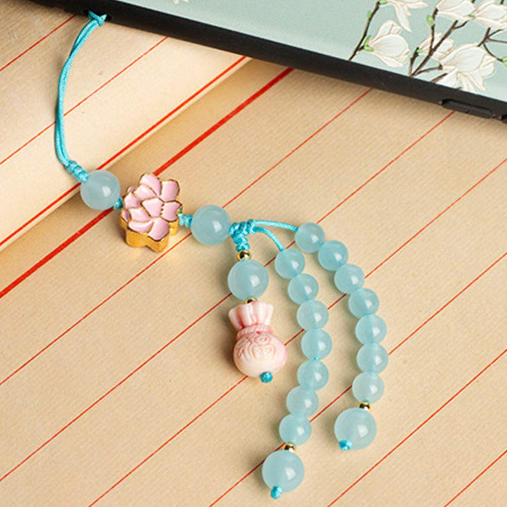 Hemobllo Jade Handy-Anhänger Mit Schlaufe – Deko Für Handy, Autoschlüssel & Mehr (Gelb, Ca. 15 Cm)