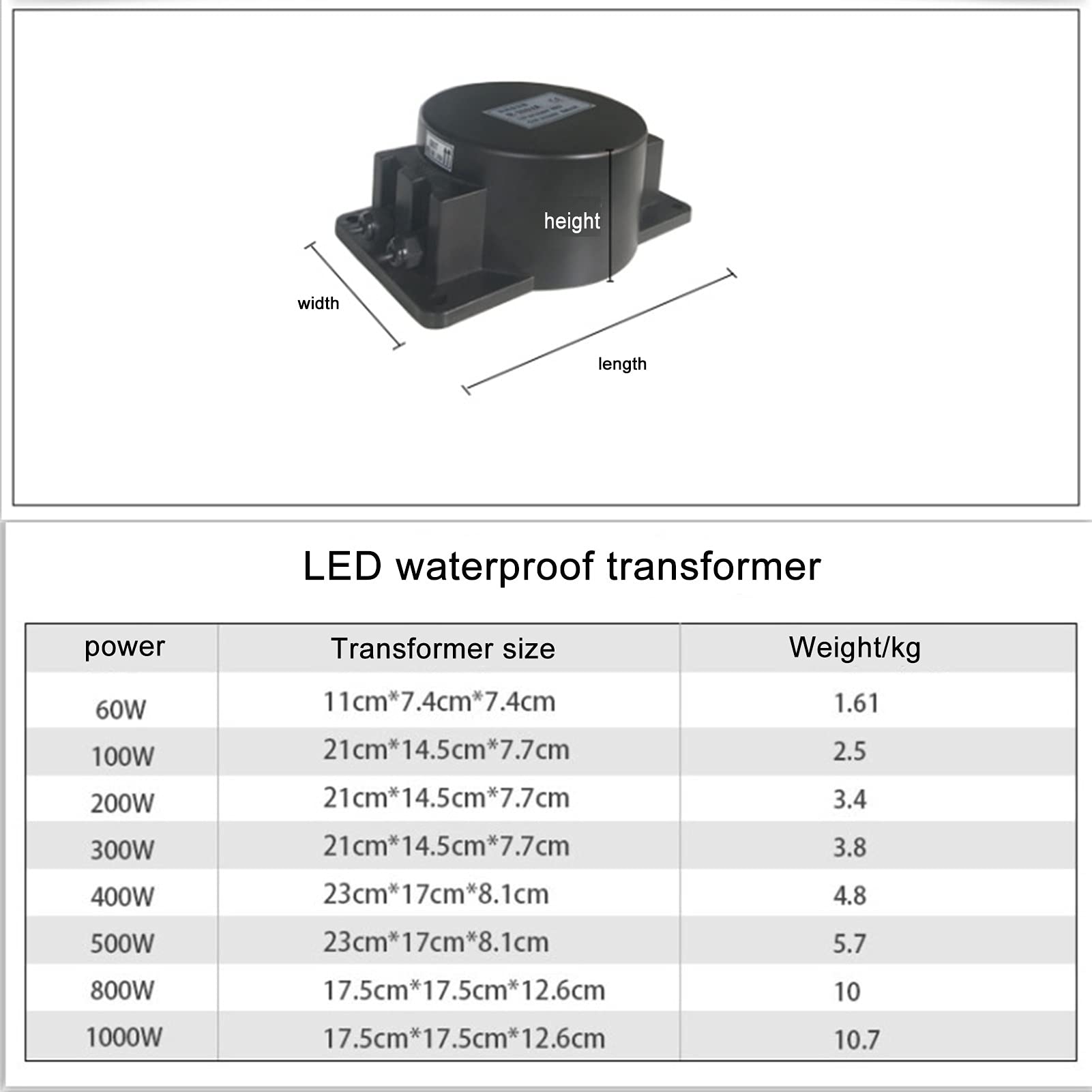 Fuente Piscina Impermeable, Transformador toroidal for Piscina, Transformador subacuático IP68, conversión CA 220V, Transformador CA 12V/24V (220v-AC24v,800w)