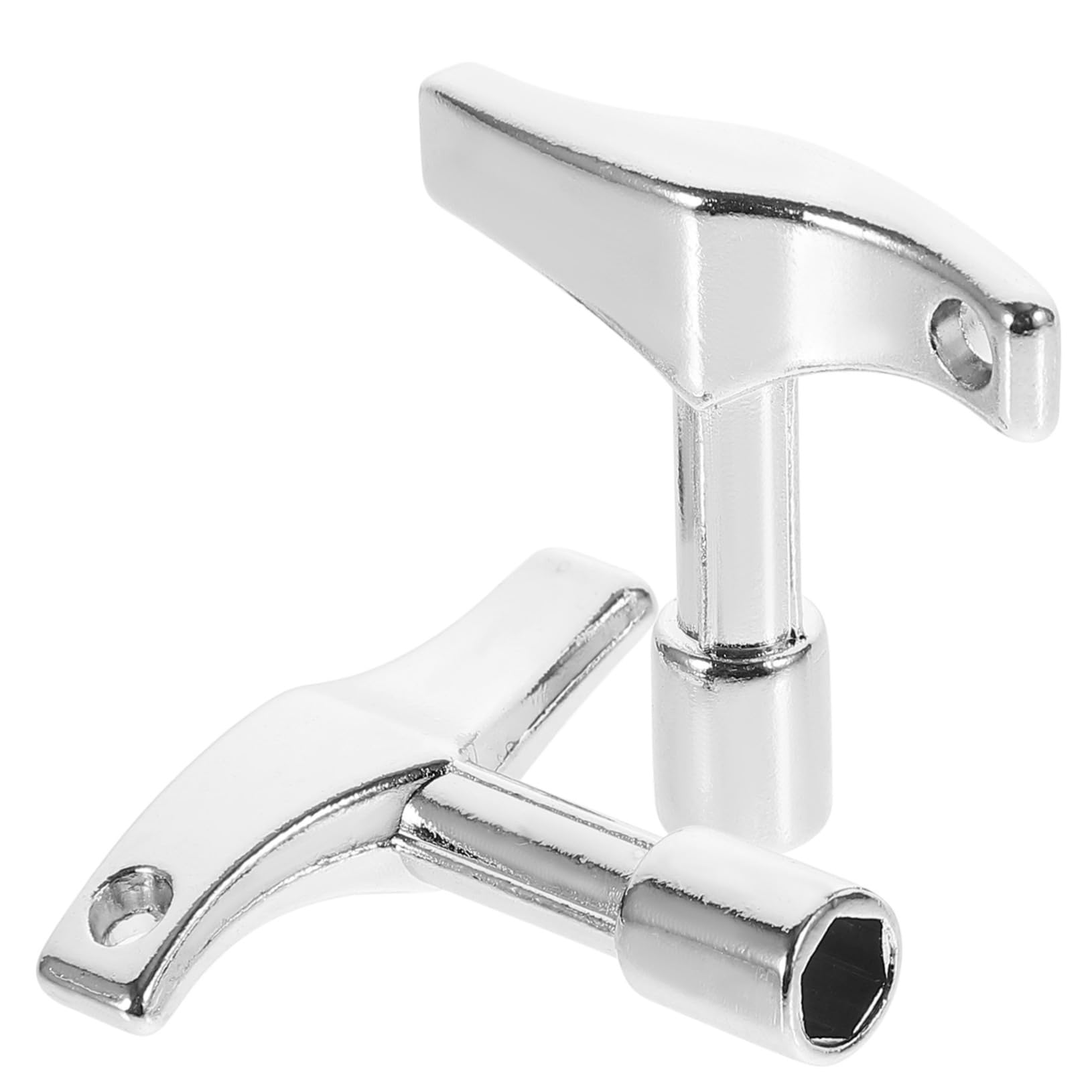Toyvian 2pcs Professional Drum Tuning Keys Hexagon Square Head Zinc Alloy Drum Tuner for Snare Drums