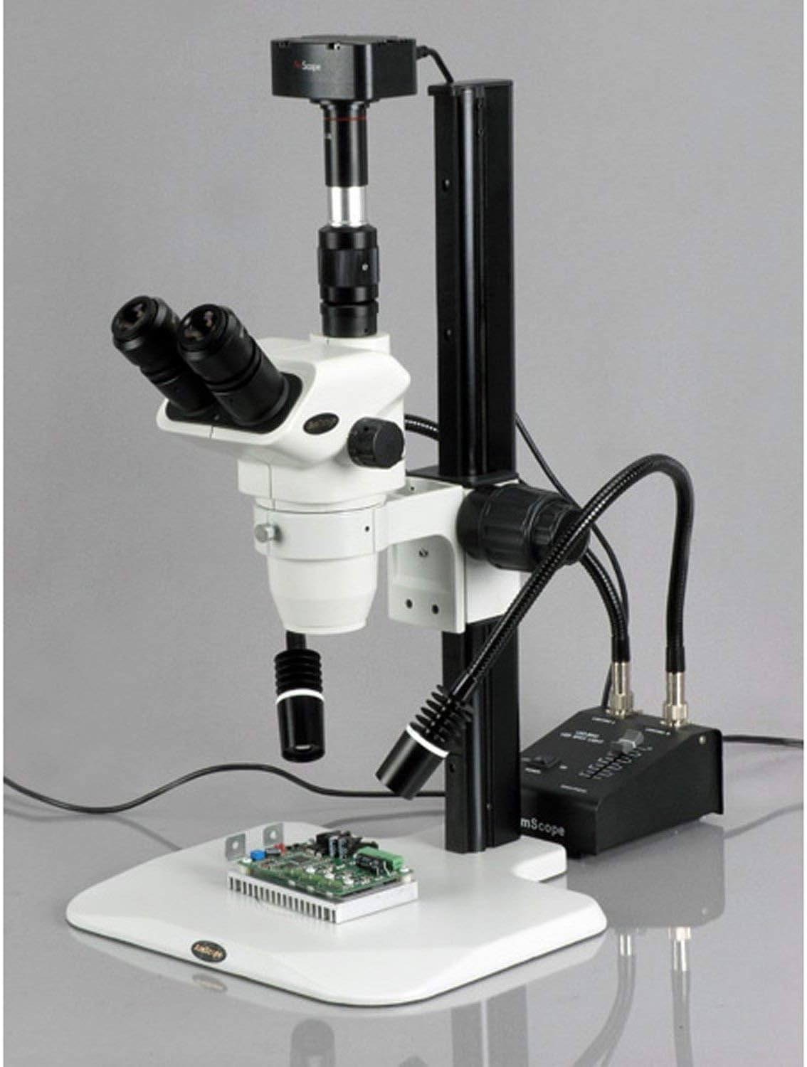 AmScope LED-6W-UV395 Powerful 6 Watt LED Dual Goose-Neck UV-395 Light Illuminator
