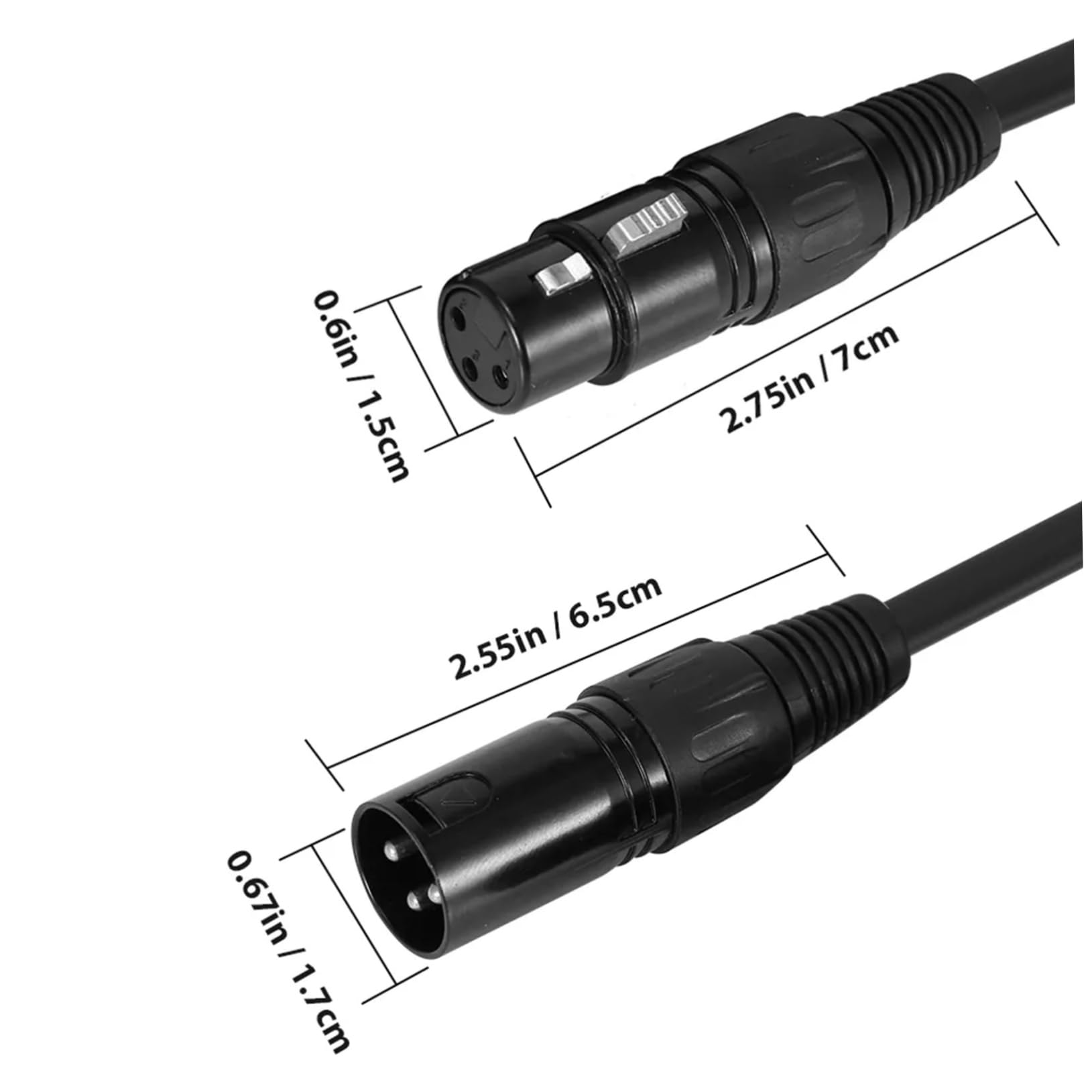SHOWERORO Cavi Per Illuminazione Da Palco 3 Fili Per Da Palco in Metallo E Plastica Lunghezza 1 M Nero
