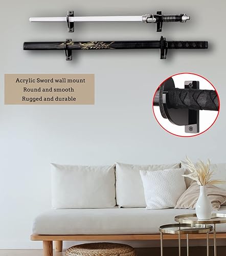 Miniatura 3 de WANLIAN Soporte de pared Katana, soporte de pared para sable de luz, soporte de pared ajustable de acrílico para katana, sable de luz, soporte de