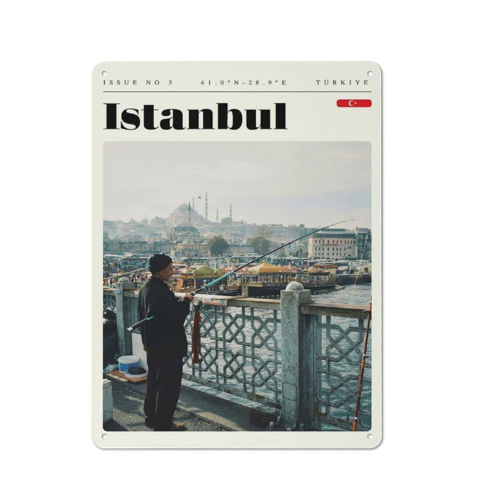 Junmoney Style-22 Istanbul Turkey Travel Art Tin Sign 40X30cm, Creative Studio Wall Plaque For Hobby Room, Office, Lounge Or Living Room