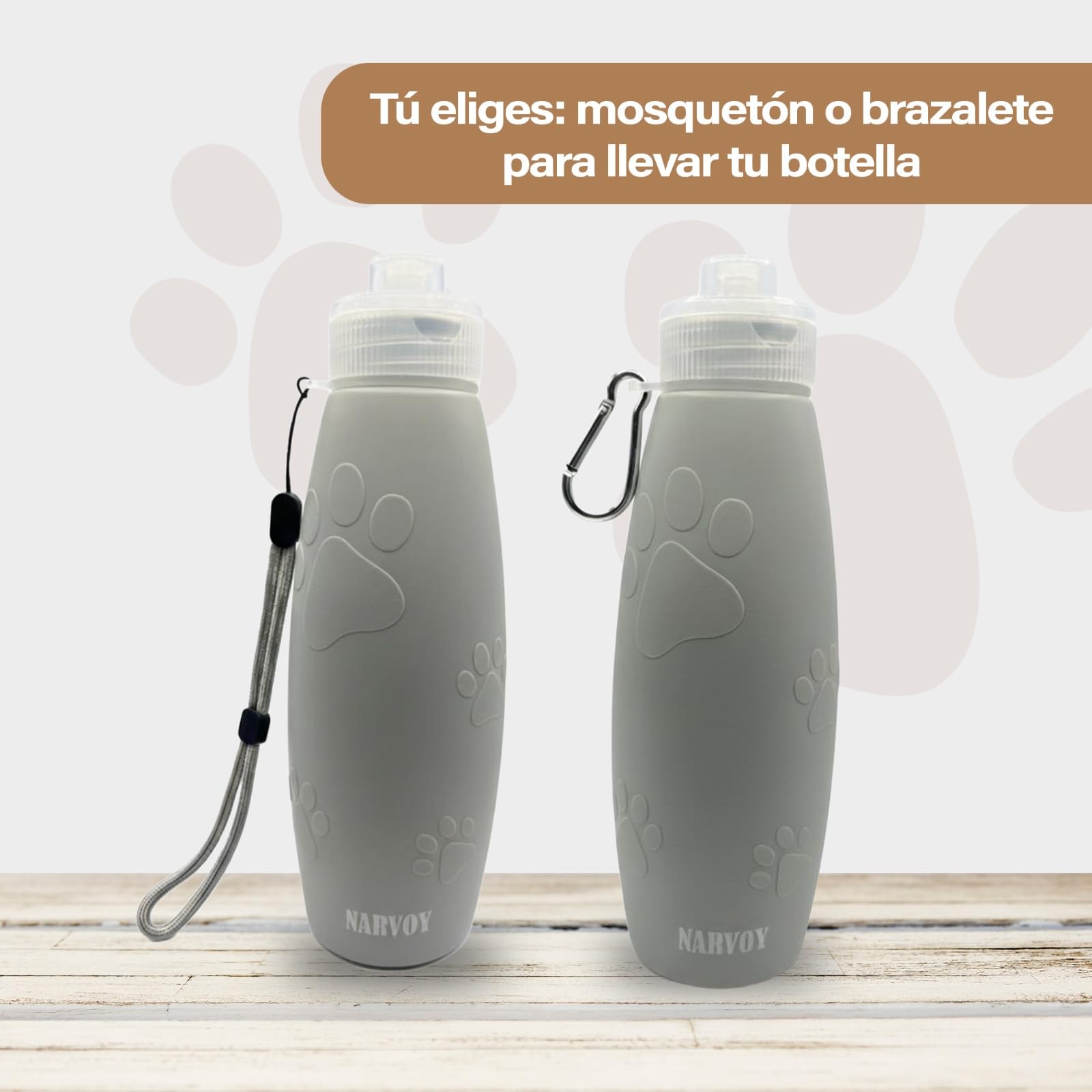 Pipi Cani - Bottiglia per cani da 600 ml, bottiglia per cani in silicone pieghevole e ricaricabile, con nebulizzatore, moschettone e corda regolabile, accessorio per passeggiate