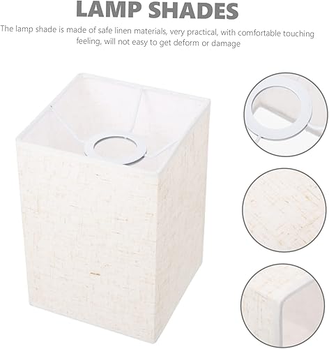 Miniatura 9 de GRIRIW Pantalla de lino para lámpara colgante de tambor, lámpara blanca, mesita de noche, decoración de tela, pantalla de araña, pantallas para