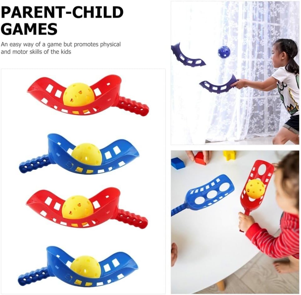 Sports Scoop Balls Set for Kids Outdoor Toss and Catch Game with 4 Scoops and 2 Balls Portable Active Play Toy for Backyard Beach Picnic and Family Gatherings