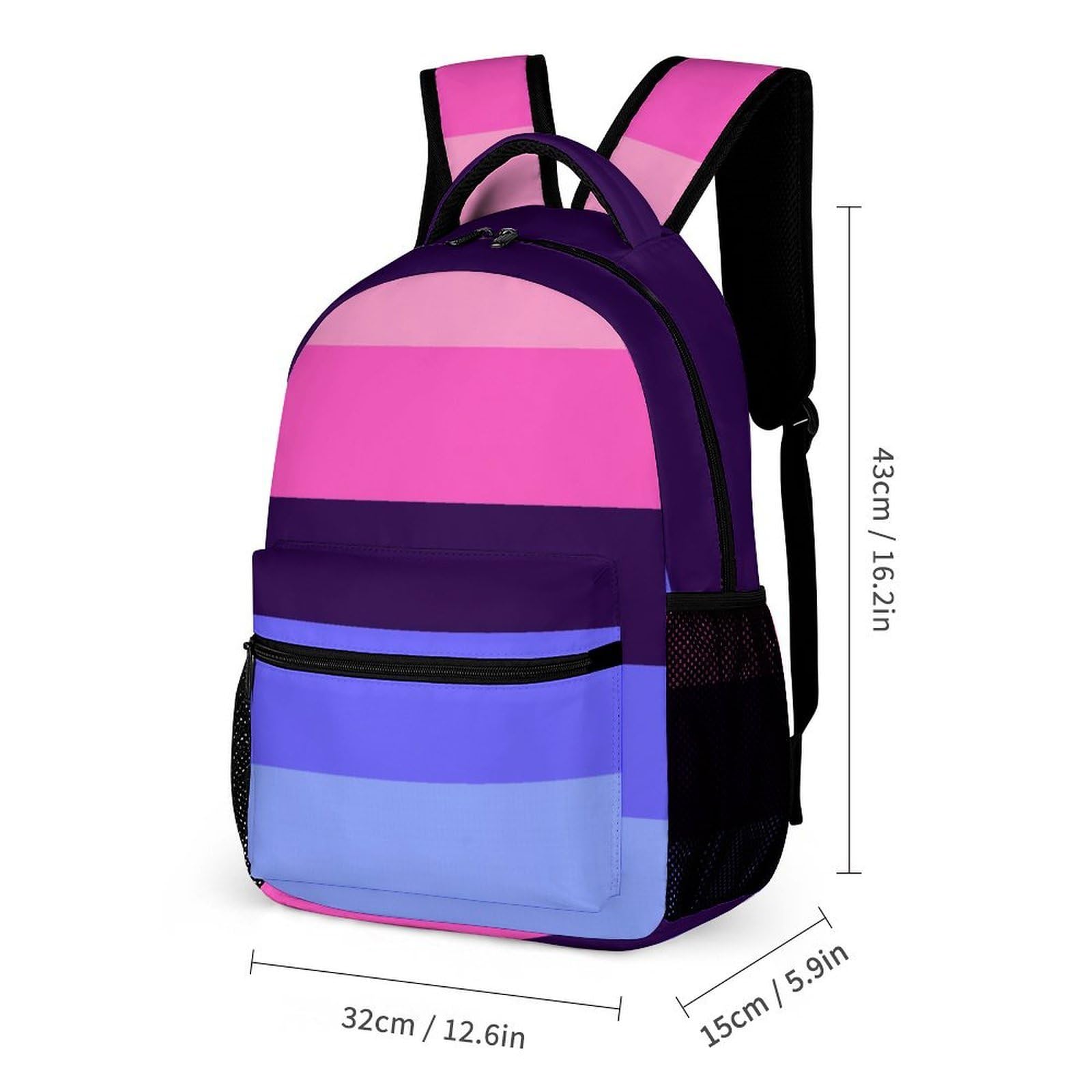 Sac à dos avec boîte à lunch, sac de rangement, drapeau LGBT, ensemble sac à dos omnisexuel et trousse de maquillage