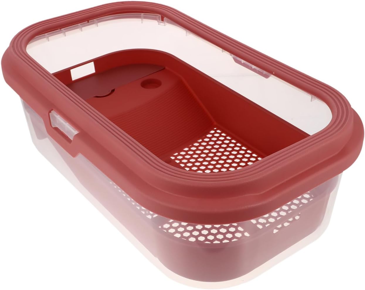 Balacoo Plastic Turtle Tank with Basking Platform Home Tortoise Feeding Container for Aquatic Pets Non-Toxic Design Pink Safe Easy to Clean for Turtles and Reptiles