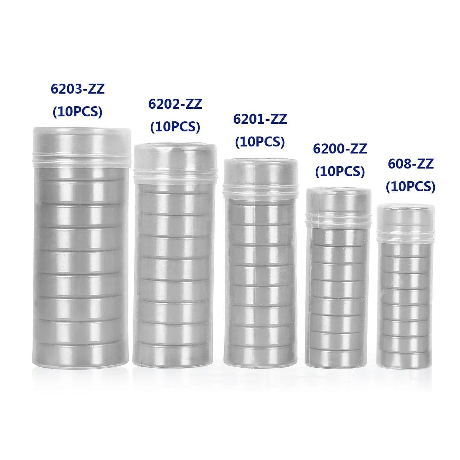 10 roulements à Billes Gorge Profonde étanches en métal ABEC-5 608 6200 6201 6202 6203 6204 6205 6206 6207 6208 ZZ 2RS 12 x 32 mm(Nero)
