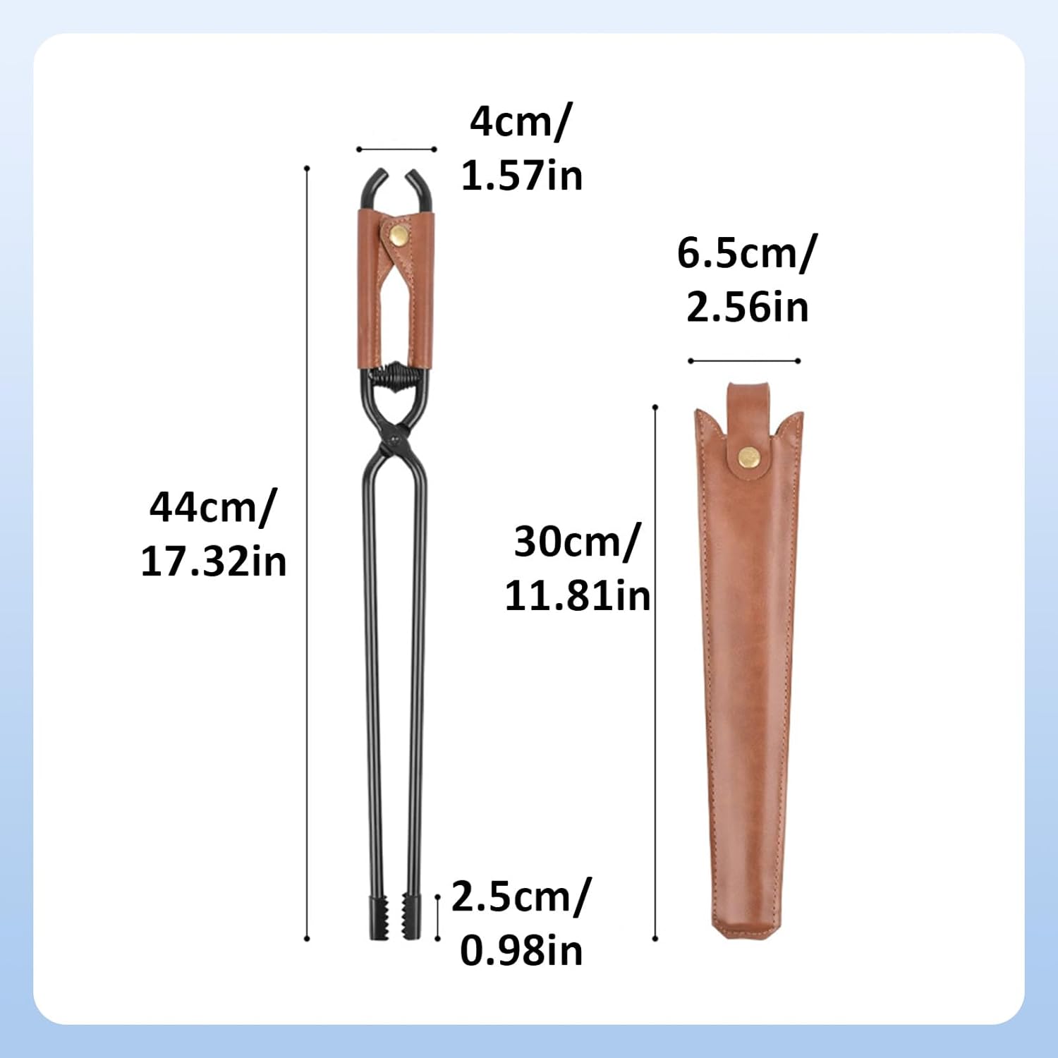 Brrnoo Fireplace Tongs Log Grabber, Firewood Tongs for Pit, Scissor Shape Serrated Firewood Tools for Outdoor Indoor,Carbon Steel Charcoal Tongs for Stoves Bonfire Campfire Barbecue