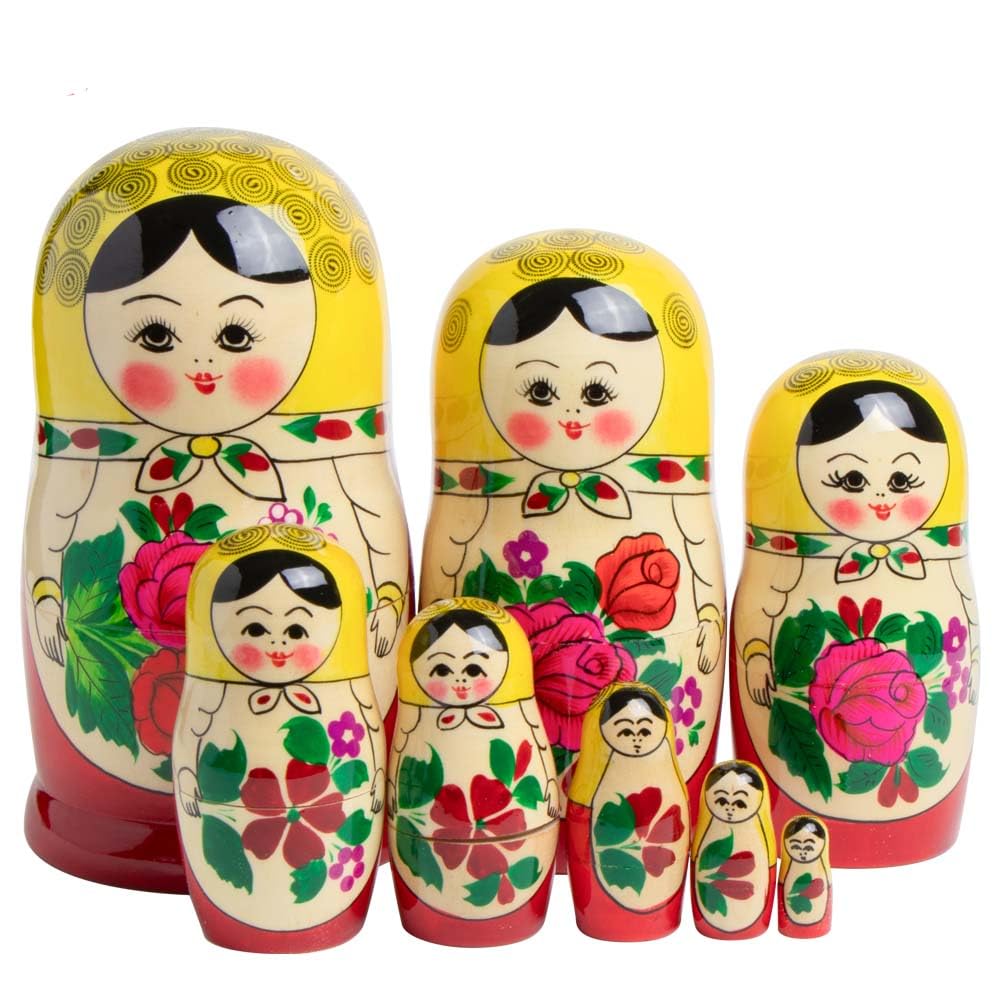 Semenovskaya Matrioszka Matrioszka Matrioszka 8 lalek wtykanych 19 cm - drewniana lalka