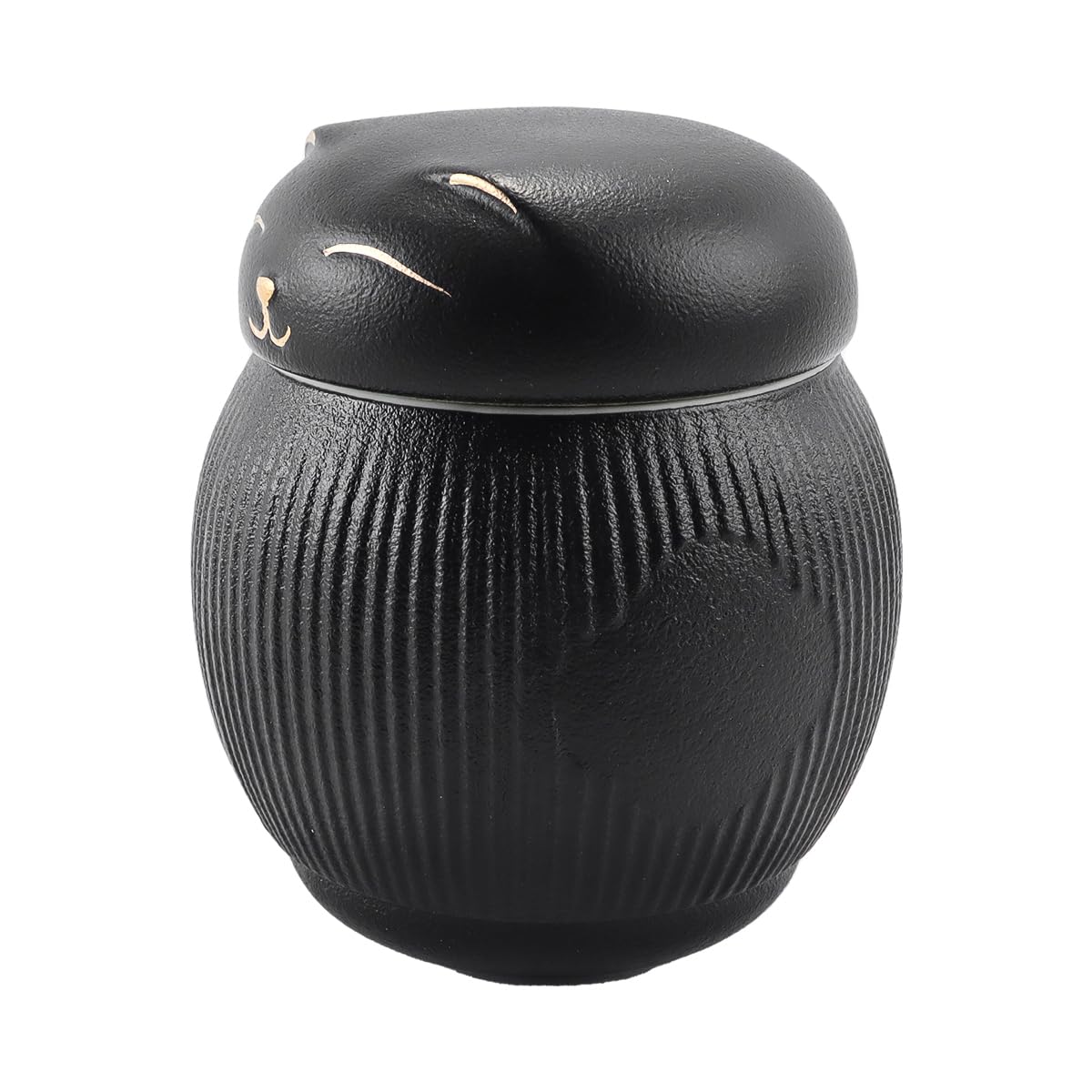 Ubric Ceramiczna urna dla kota, urna dla zwierząt, pudełko z pamięcią na popiół, urna dla kota (czarna)