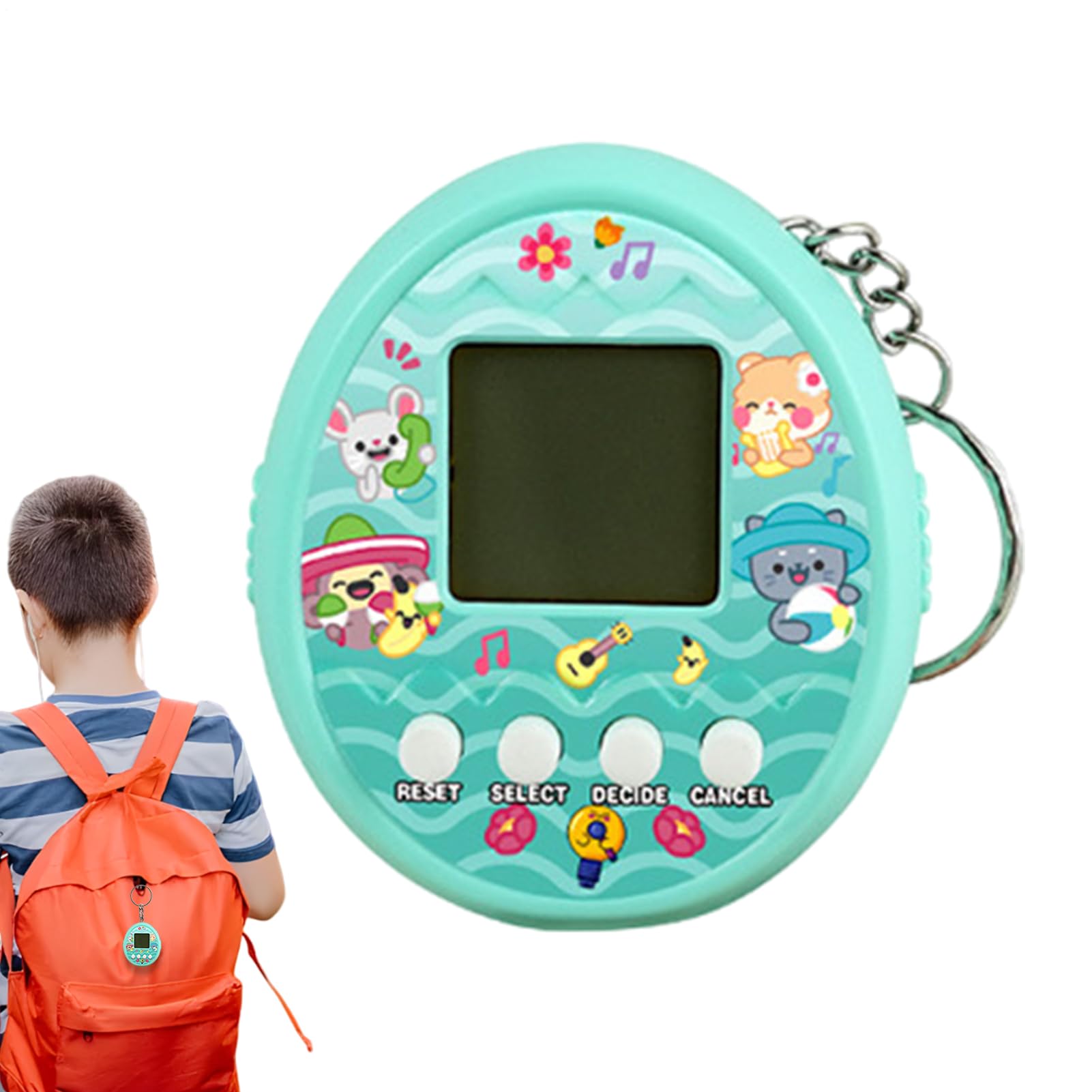 Virtual Pet Keychain - Funny Electronic Digital Pets Keychain Digital Pet Game Machine,Portable 90s Nostalgic Toys Game for Children Adults
