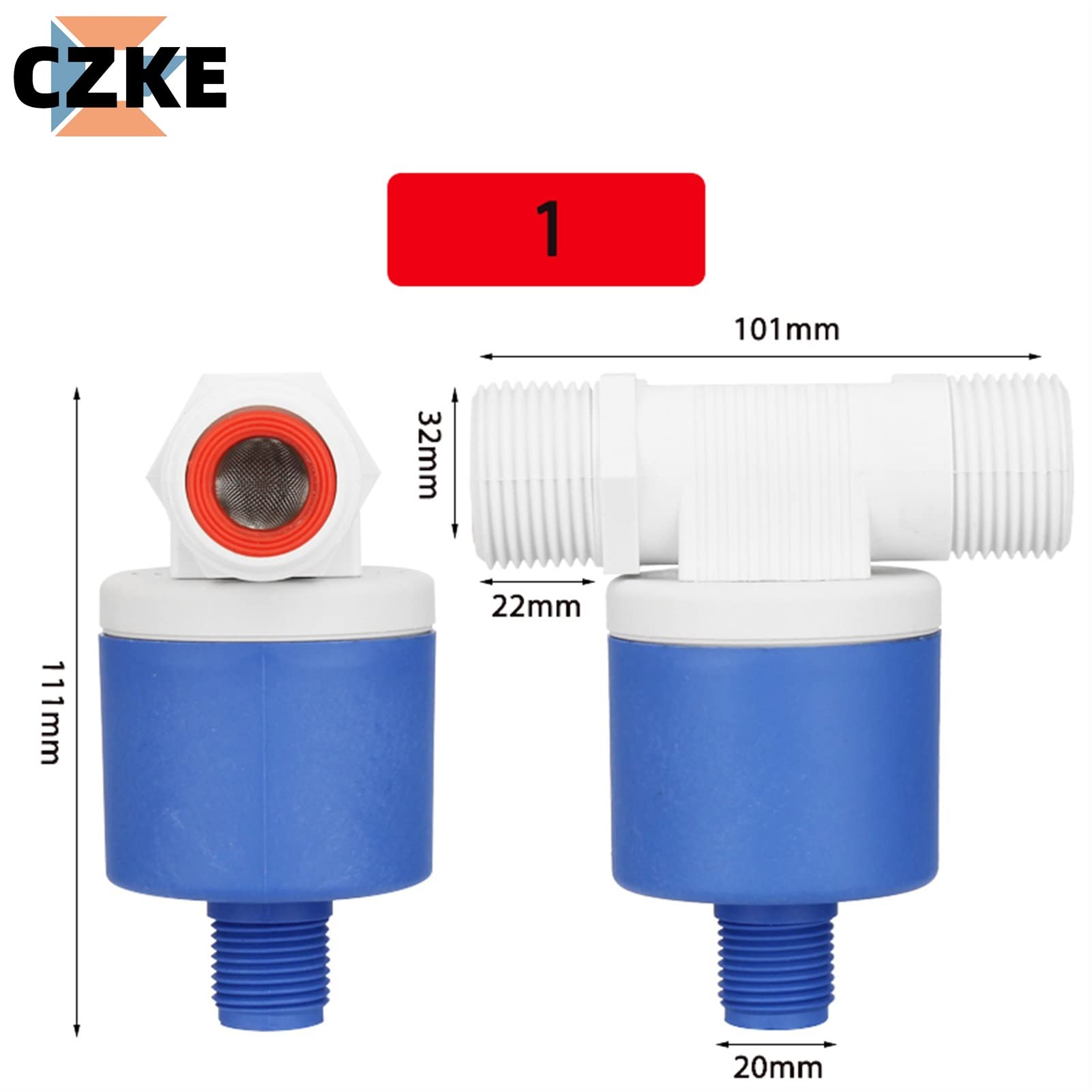 CZKE Válvula de bola flotante Válvula de flotación automática Control de nivel de agua instalado Interruptor de nivel de líquido del tanque de torre exterior (Tamaño: 1 pulgada)