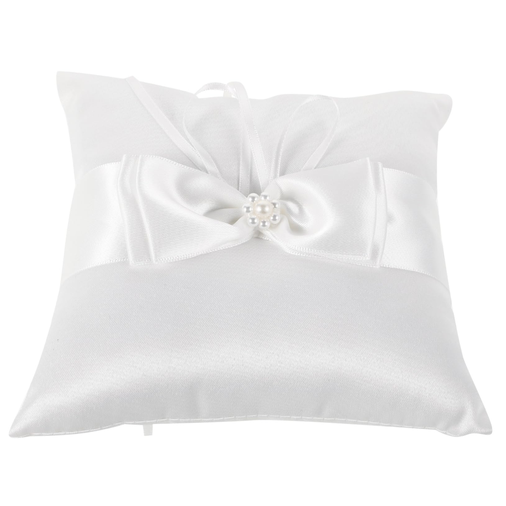 COSMEVIVI Elegant Wedding Ring Pillow for Ceremony Bridal Ring Holder Cushion Satin Wedding Accessory for Engagements Parties with Elegant European Design