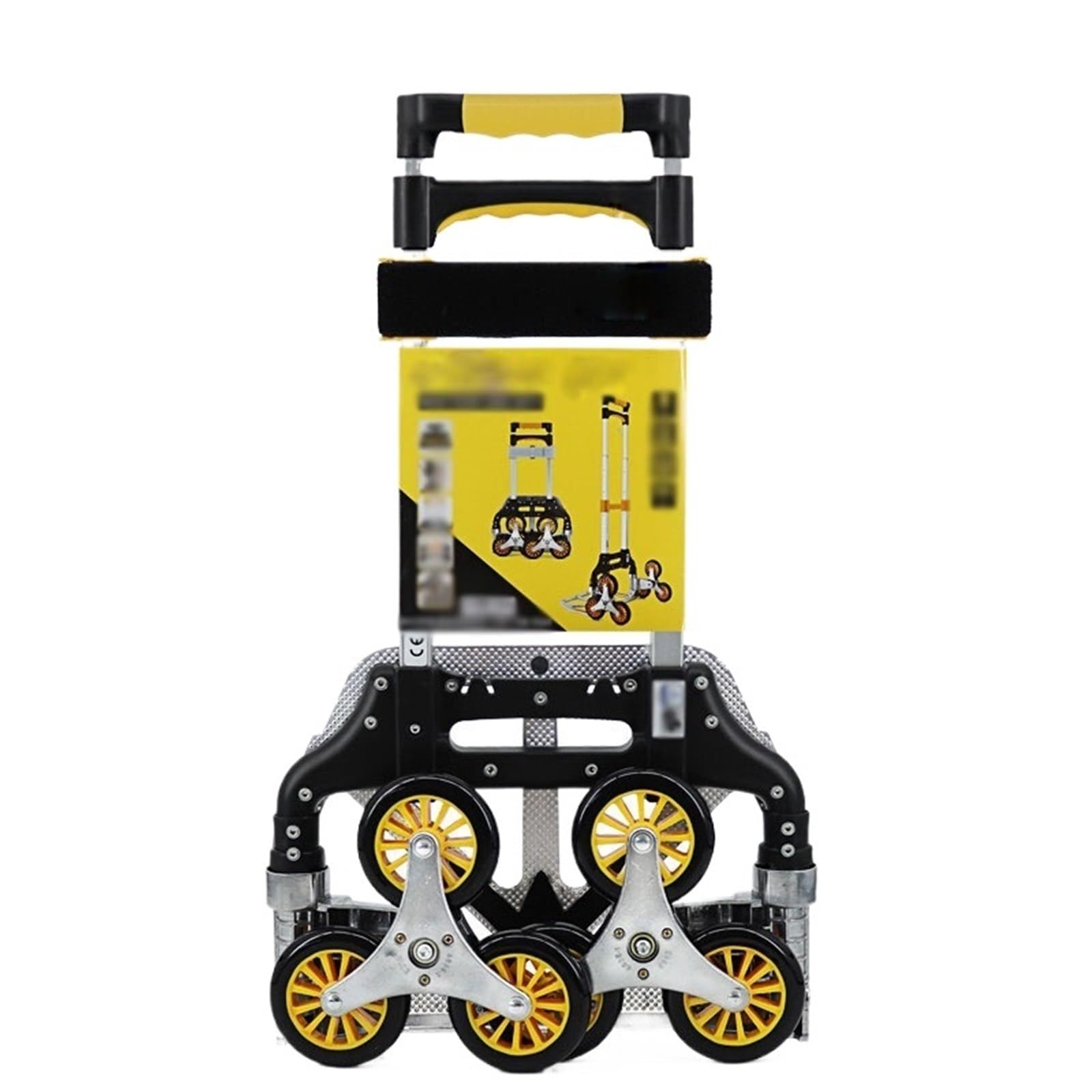 Schwerlast-Klappkarre Treppensteigen mit Rädern, tragbarer Klappwagen for den Transport von Haushaltsgütern Paletten- und Transport auf Rädern(Yellow)