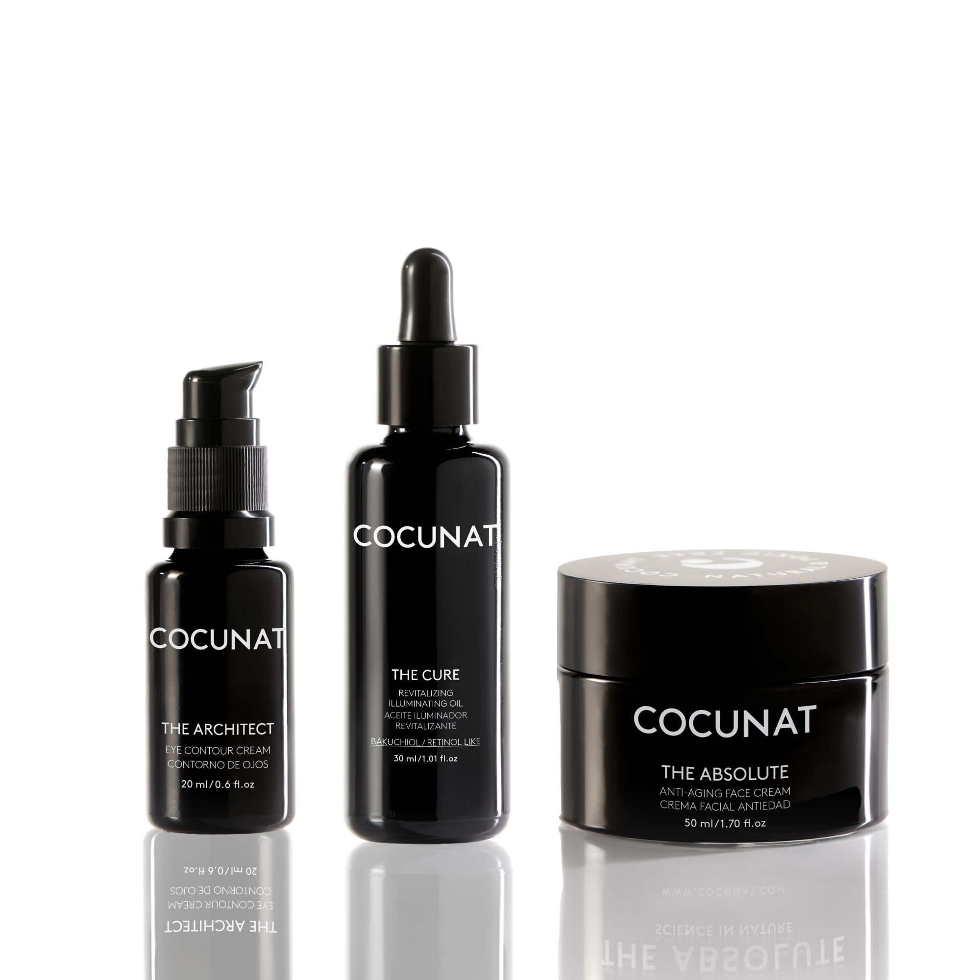 COCUNAT - Coffret Routine Réparatrice Anti-âge - Crème + Sérum + Contour des Yeux - Traitement des Signes de l'Âge - Effet Liftant - Acide Hyaluronique et Retinol Like - Tous Types de Peau